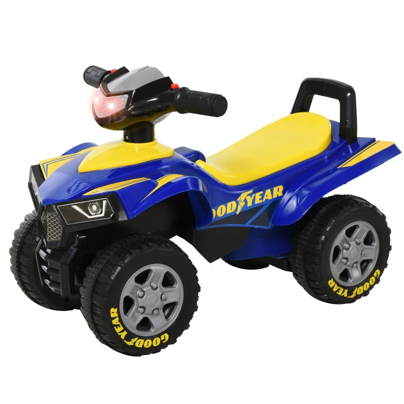 Yellow and Blue Toddler Sound Quad Bike Walker