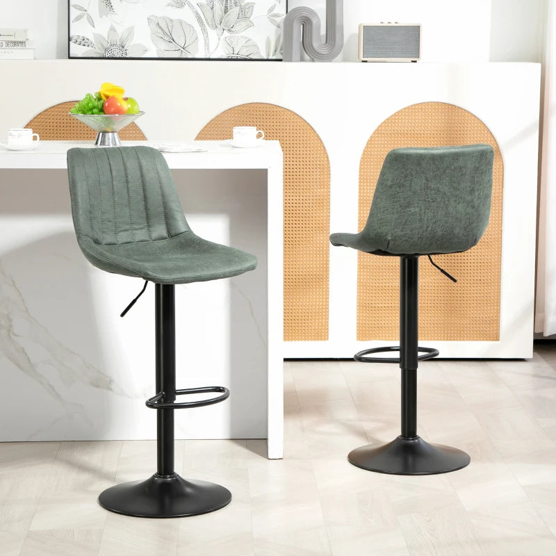 Green Retro Tub Bar Stools Set of 2