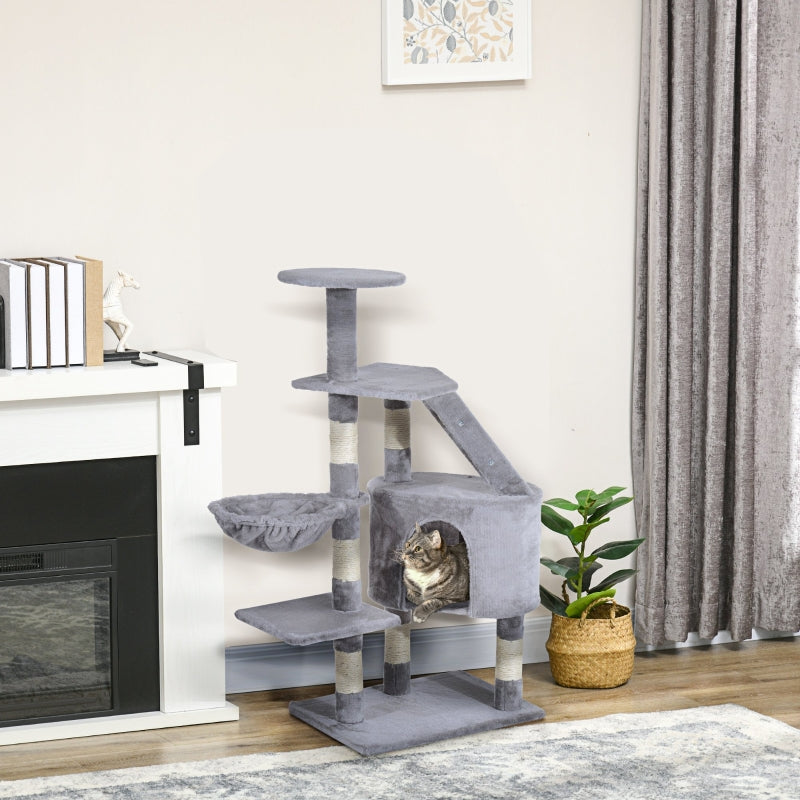 Grey Cat Tree Scratching Post Climbing Activity Center 125cm