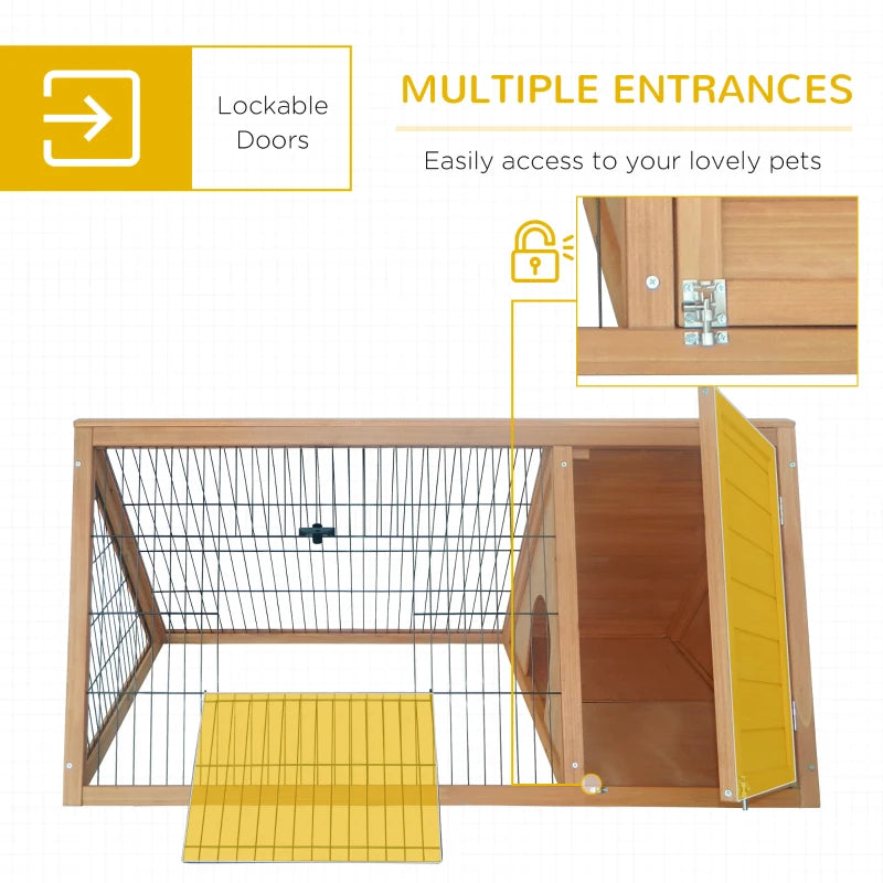 Yellow Triangle Small Animal Hutch 116 x 62.2 x 52.5 cm