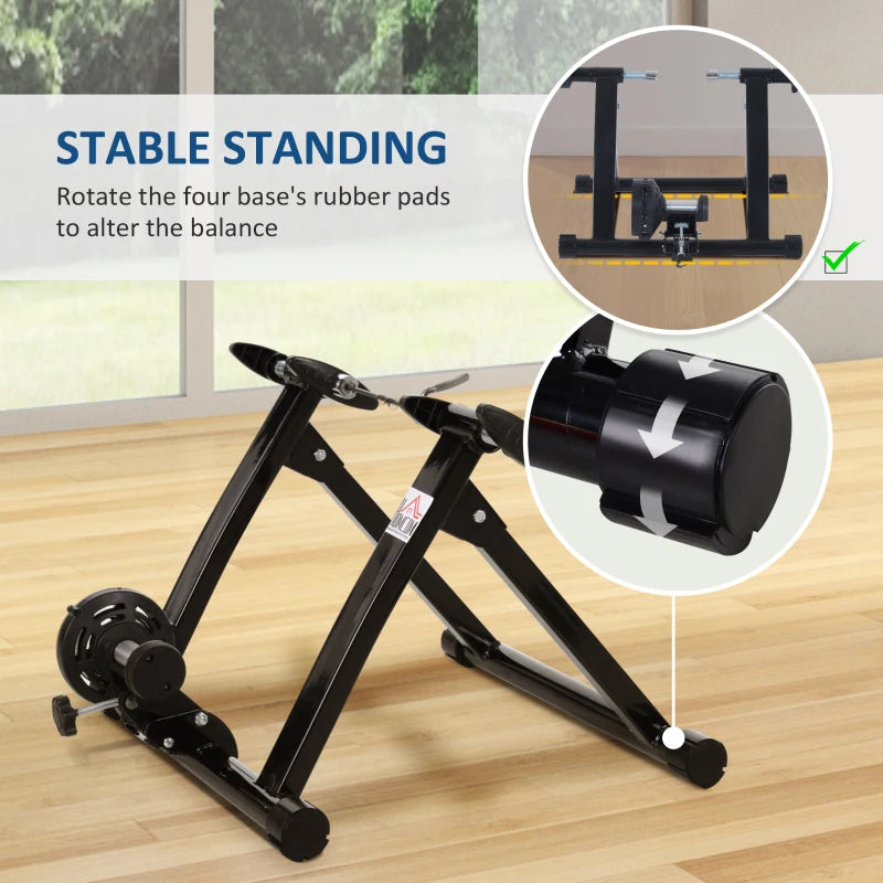 Black Magnetic Bike Trainer Stand for 26''-28'' & 700C Bikes