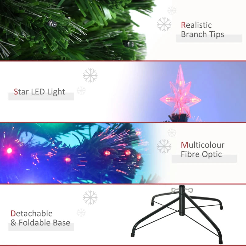 5ft Pre-Lit Multicolored Fiber Optic Christmas Tree - Green