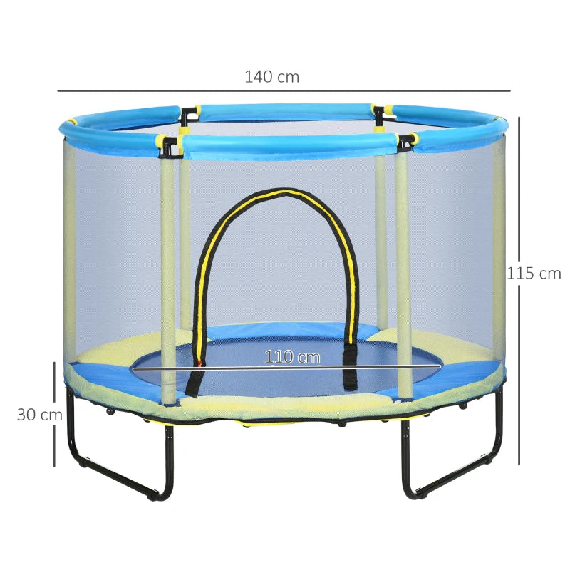 Blue 55" Kids Trampoline with Safety Net - Ages 1-6