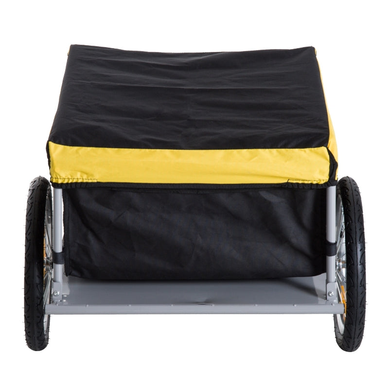 Yellow Bicycle Cargo Trailer with Folding Storage & Removable Cover