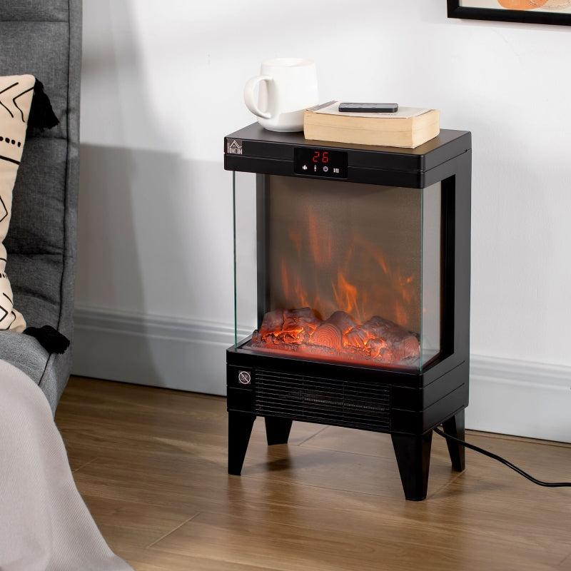 Black Freestanding Electric Fireplace Heater