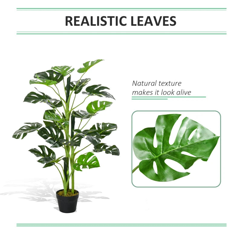 Green Artificial Monstera Tree with 21 Leaves - Indoor/Outdoor Decor