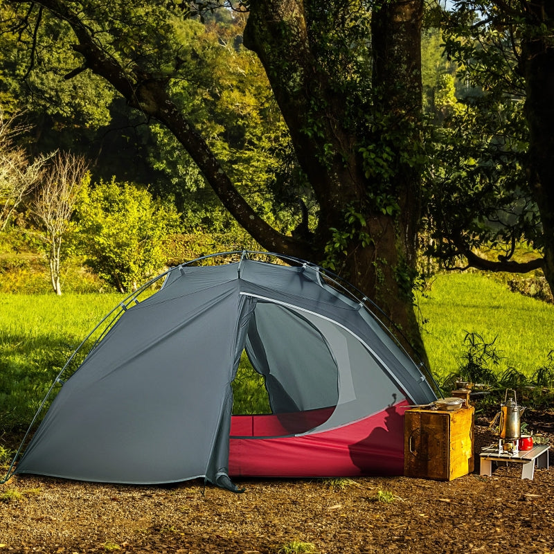 Dark Grey 2-Person Waterproof Dome Camping Tent