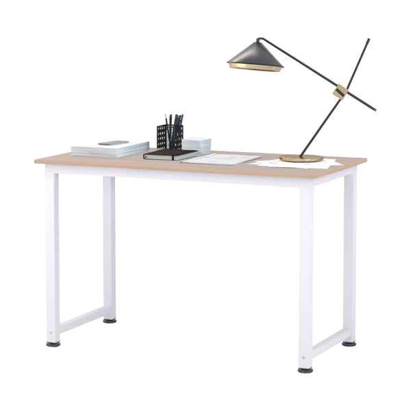 White Metal Frame Computer Desk 120x60x76cm for Home Office