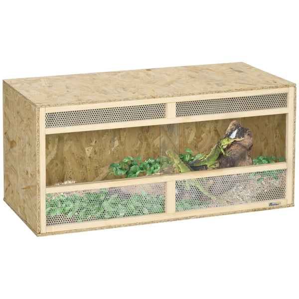 Reptile Climbing Habitat with Sliding Doors, 100x47x47 cm, Transparent Mesh Enclosure