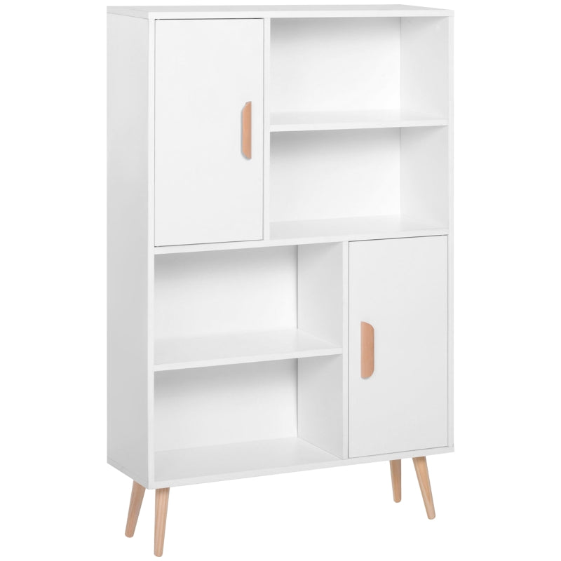 White Wooden Sideboard Bookcase with Two Doors