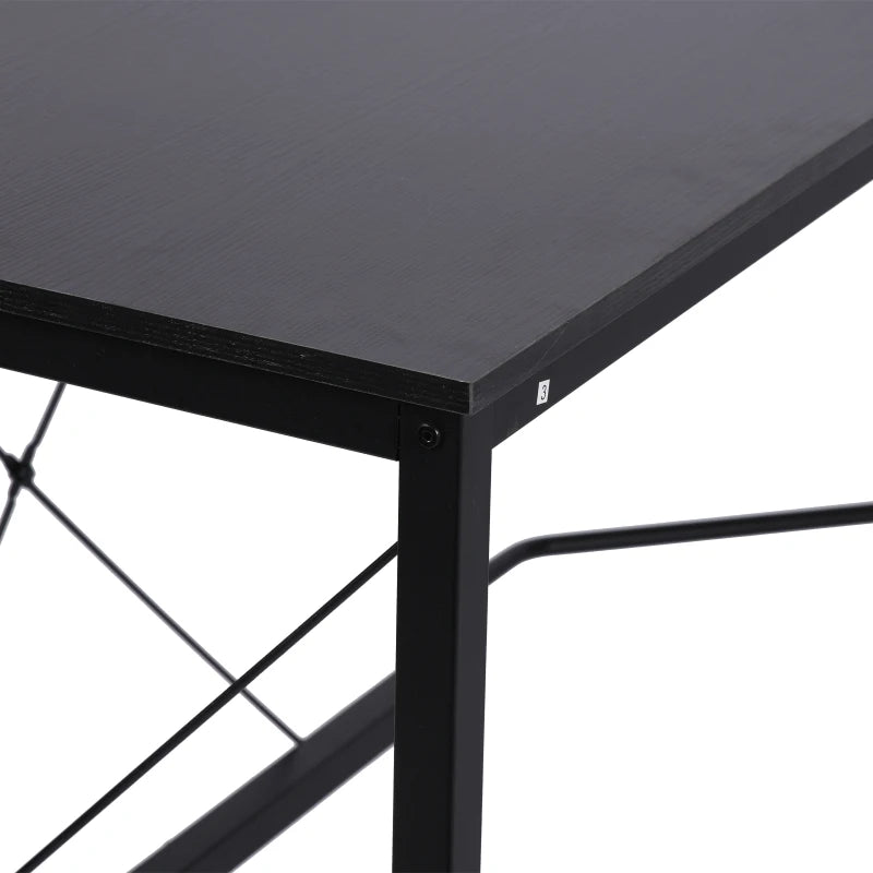 Black L-Shaped Corner Desk for Home Office, Space-Saving Workstation, 150x150x76cm