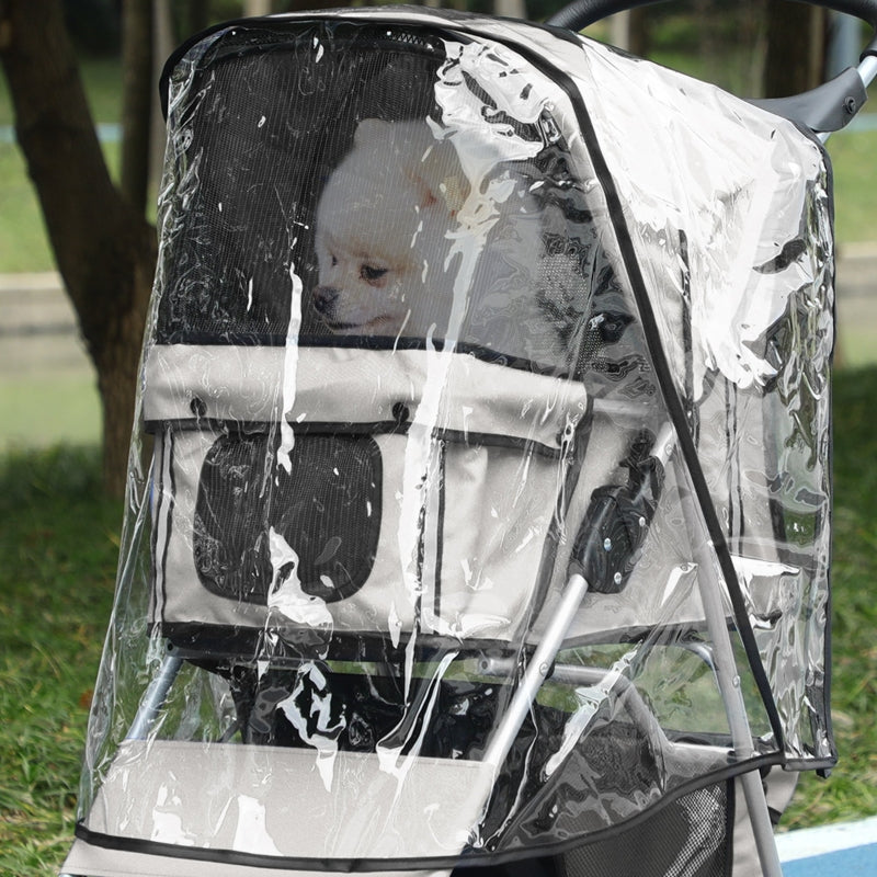 Waterproof Dog Stroller Cover, Rear Entry Rain Shield for Pet Pram