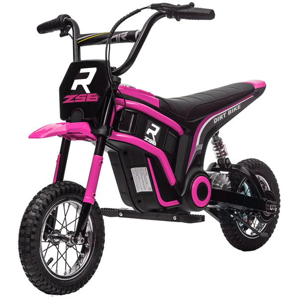 Pink Electric Motorbike with Music & Horn, 12" Tyres, 16km/h Speed