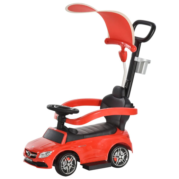 Blue Toddler 3-in-1 Push Car with Canopy