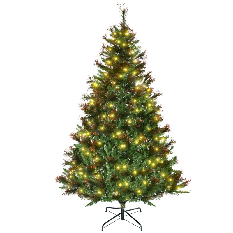 6ft Pre-Lit Artificial Spruce Christmas Tree - Warm White LED Lights