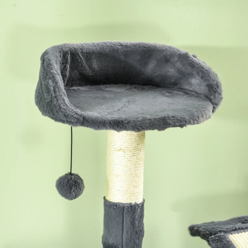 Cat Tree with Scratching Post, Hammock, Cat House - Dark Grey