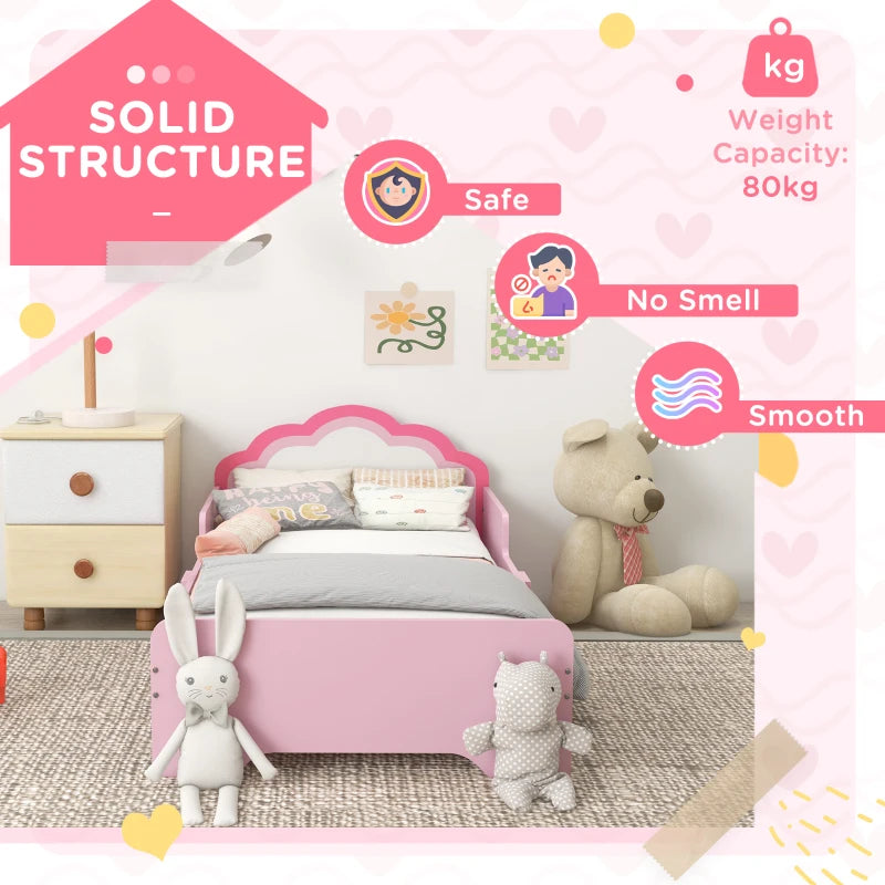 Princess Cloud Toddler Bed Frame - Pink, 143 x 74 x 55cm