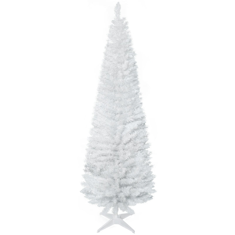 6ft White Pencil Slim Artificial Christmas Tree with Realistic Branches