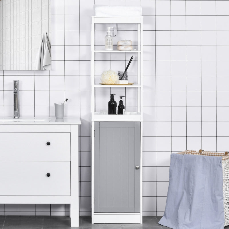 Slimline White Tall Bathroom Storage Cabinet