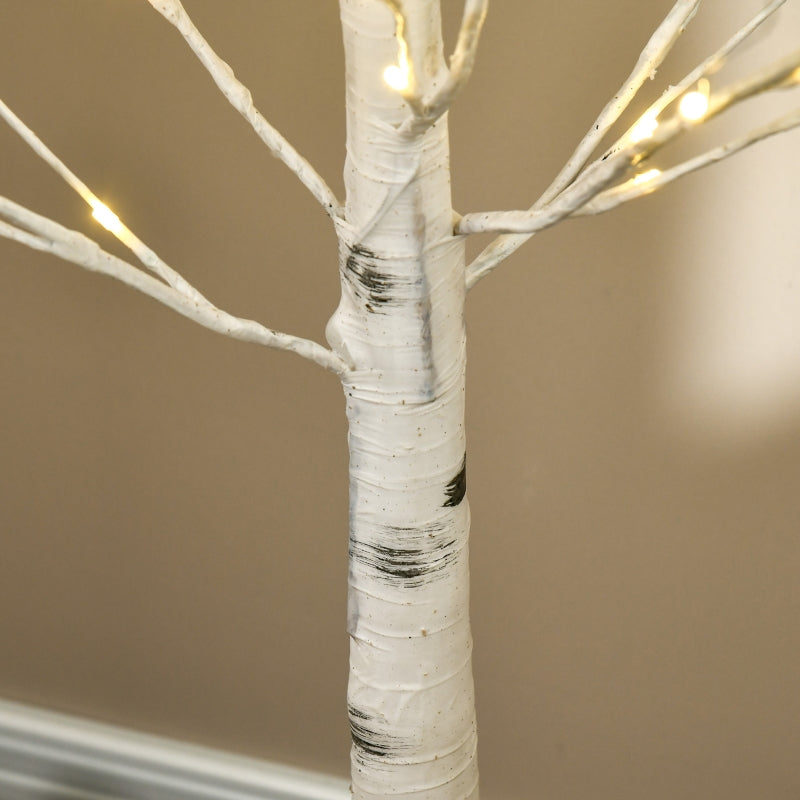 5ft White Birch Tree with Warm White LED Lights - Indoor/Outdoor