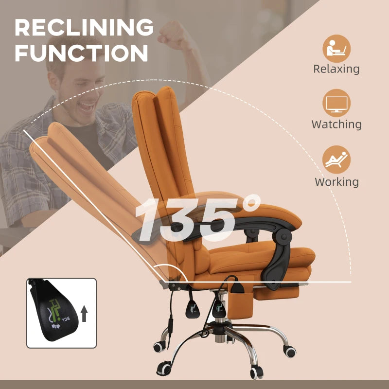 Orange Ergonomic Office Chair with Massage and Heating