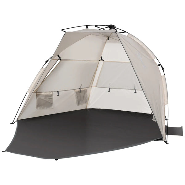 Portable Beach Tent for 1-2 People | Pop-up Design with Mesh Windows & Carry Bag | Cream