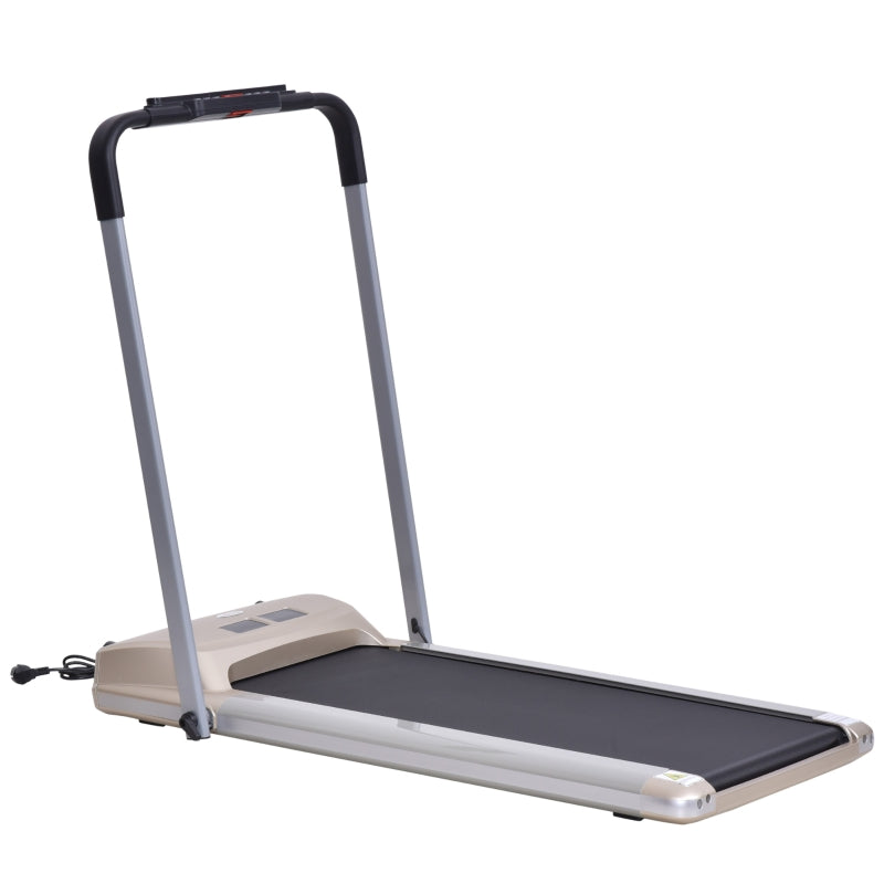 Compact Electric Treadmill with Safety Features and LCD Monitor - Black