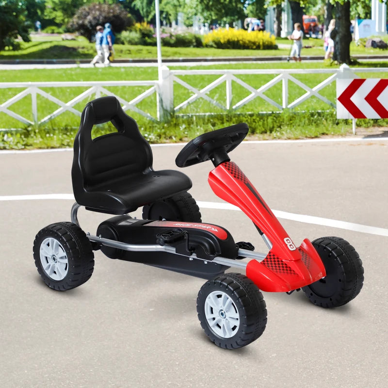 Kids Pedal Go-Kart, Black/Red, 80x49x50 cm