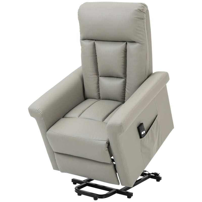 Grey Power Lift Recliner Chair for Elderly with Remote Control