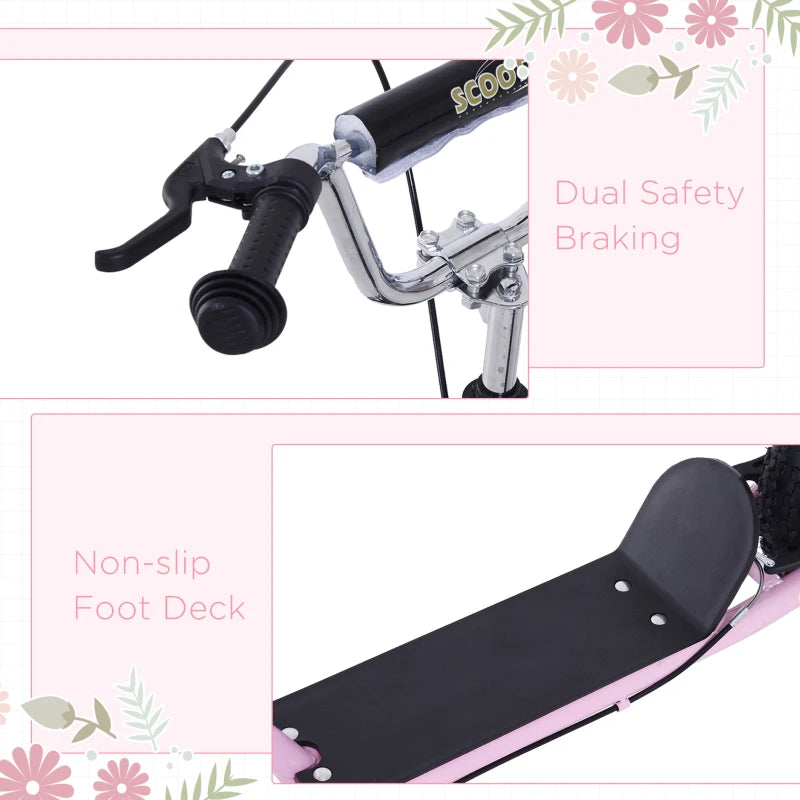 Kids Pink Stunt Scooter with Adjustable Handlebar and Dual Brakes