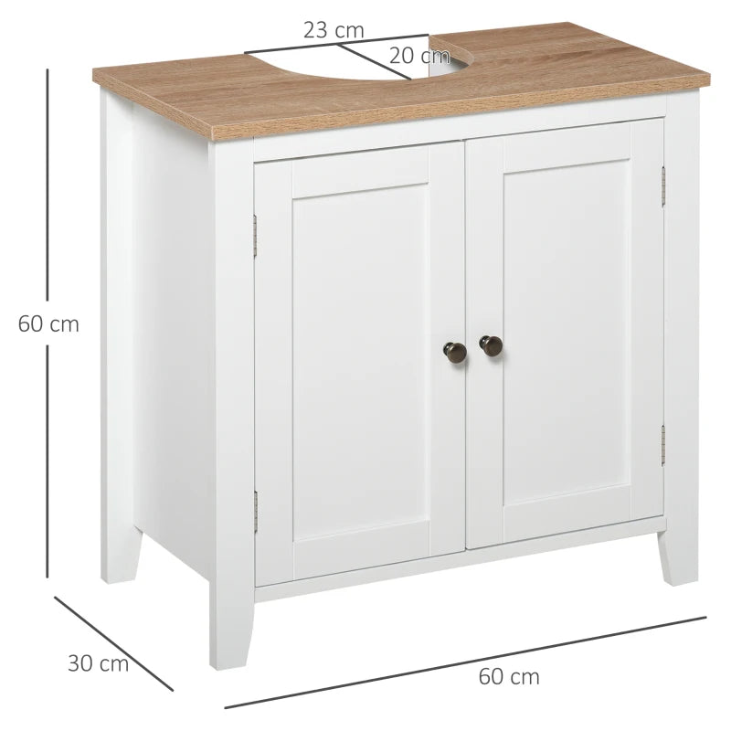 White Bathroom Sink Storage Cabinet with 2 Doors