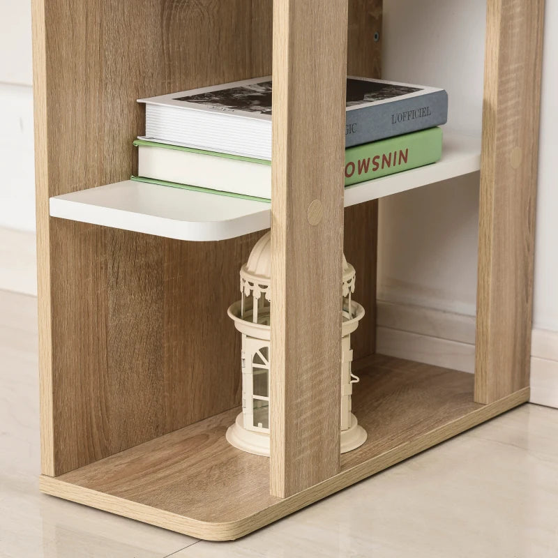 Oak and White 3-Tier Storage Desk for Home Office