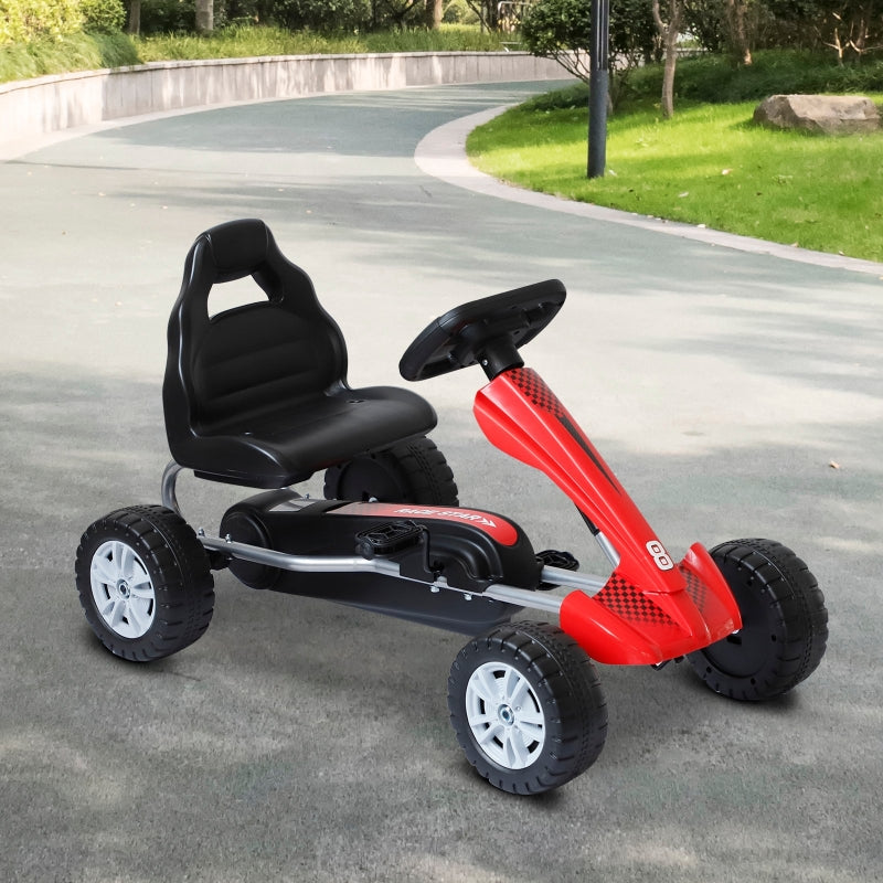 Kids Pedal Go-Kart, Black/Red, 80x49x50 cm