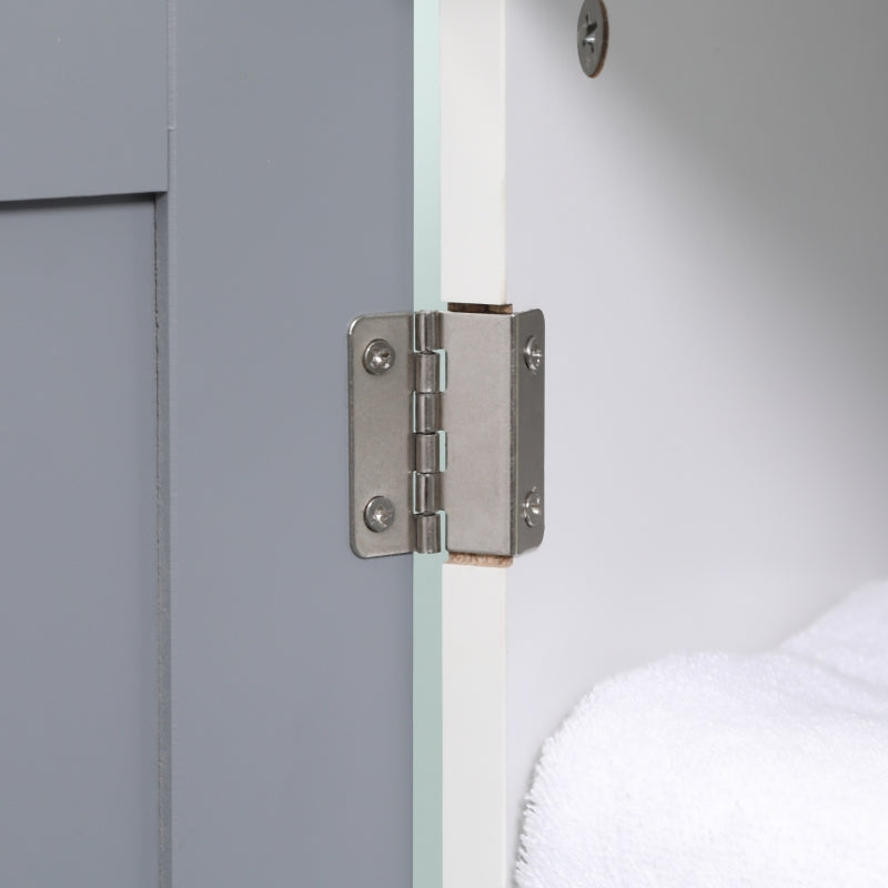 Grey & White Under Sink Bathroom Storage Cabinet with Adjustable Shelf