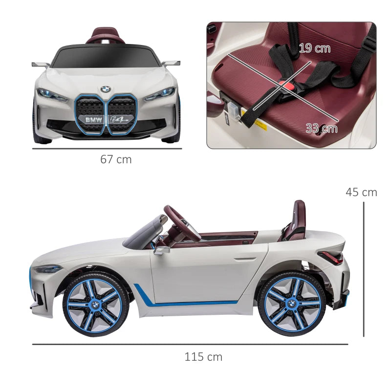 12V Kids Electric Ride-On Car - Blue BMW i4 Style