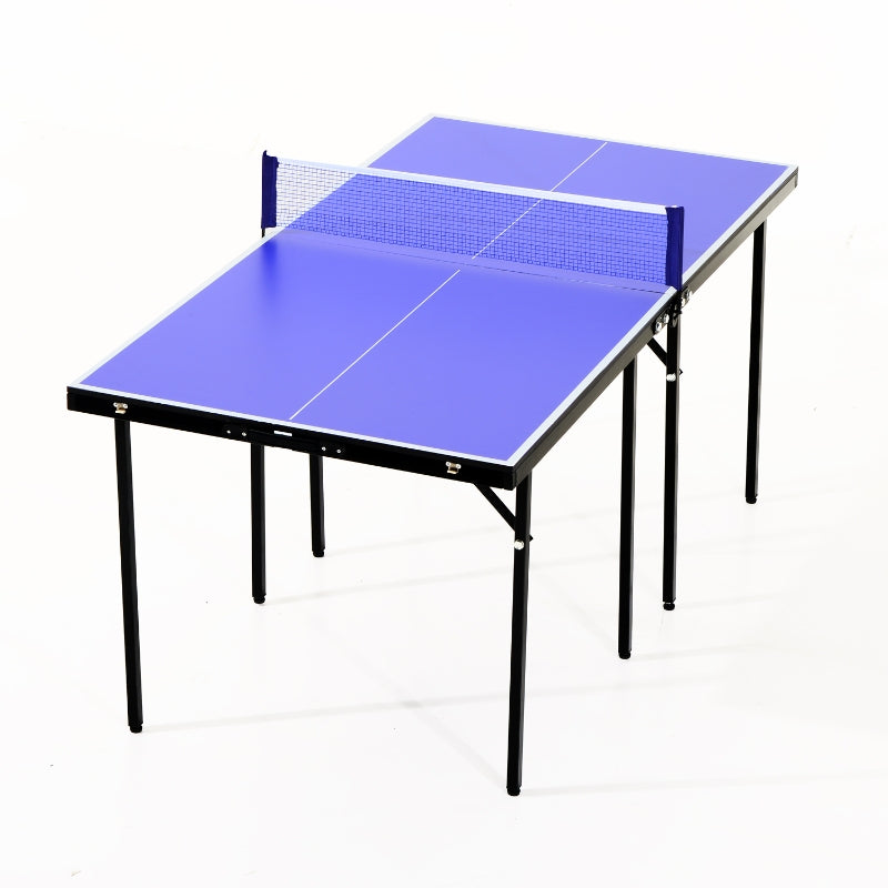 Blue Folding 5ft Mini Table Tennis Ping Pong Set