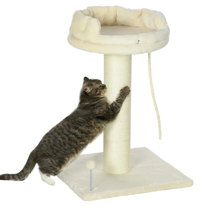 Cat Tree with Sisal Scratching Post - Cream