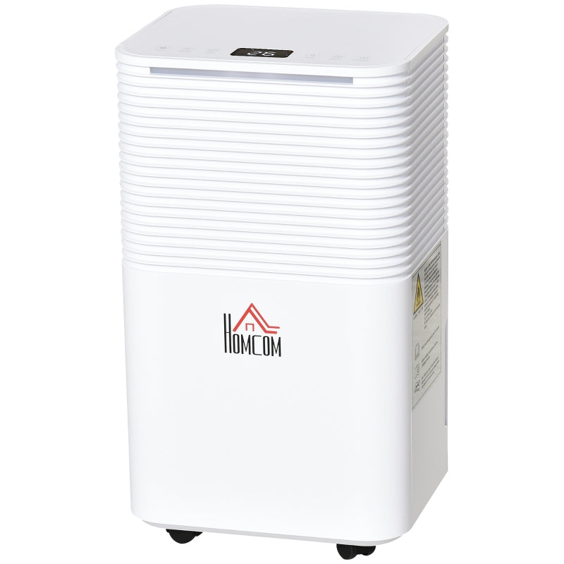 Portable Quiet 12L/Day Dehumidifier - Electric Moisture Air De-Humidifier (White)