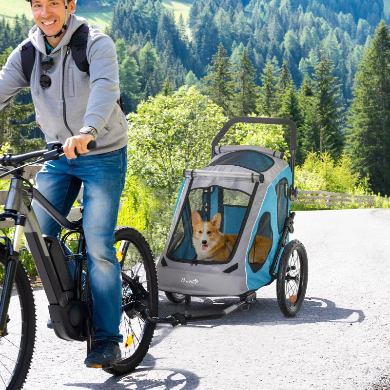 Blue Dog Bike Trailer with Safety Features