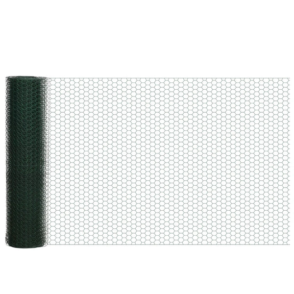 Dark Green 1m x 25m Foldable PVC Coated Chicken Wire Mesh Fence