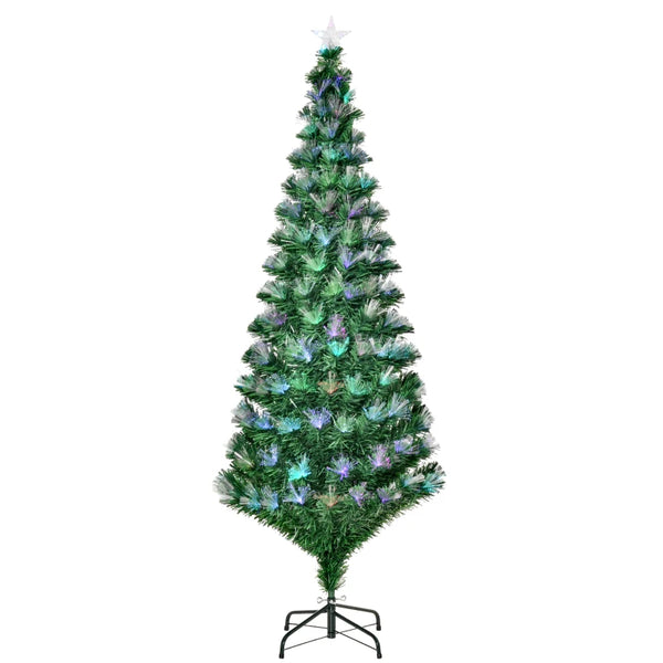 6FT Multicoloured Fibre Optic Christmas Tree with Pre-Lit Modes