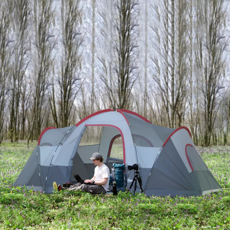 Blue Fibreglass Camping Tent for 5/6 People