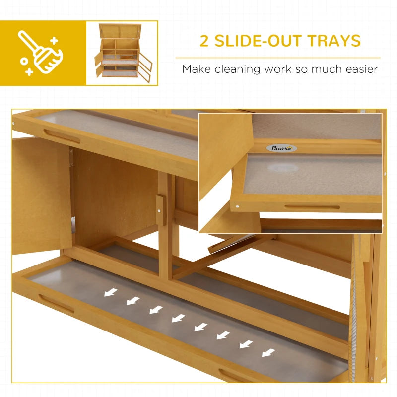 Yellow Double Decker Pet Cage with Sliding Tray, 100 x 47 x 91cm