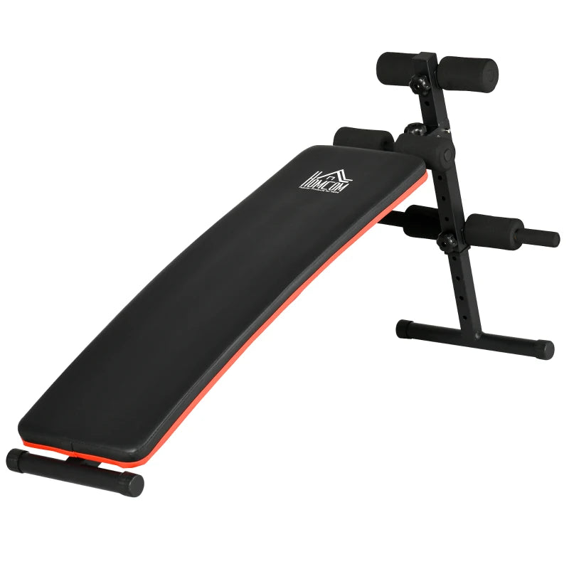 Adjustable Black Sit Up Bench with Thigh Support - Home Gym Essential