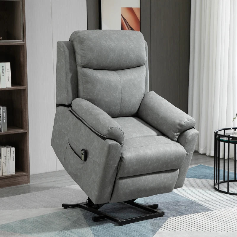 Grey Electric Power Lift Recliner Chair for Elderly with Remote Control