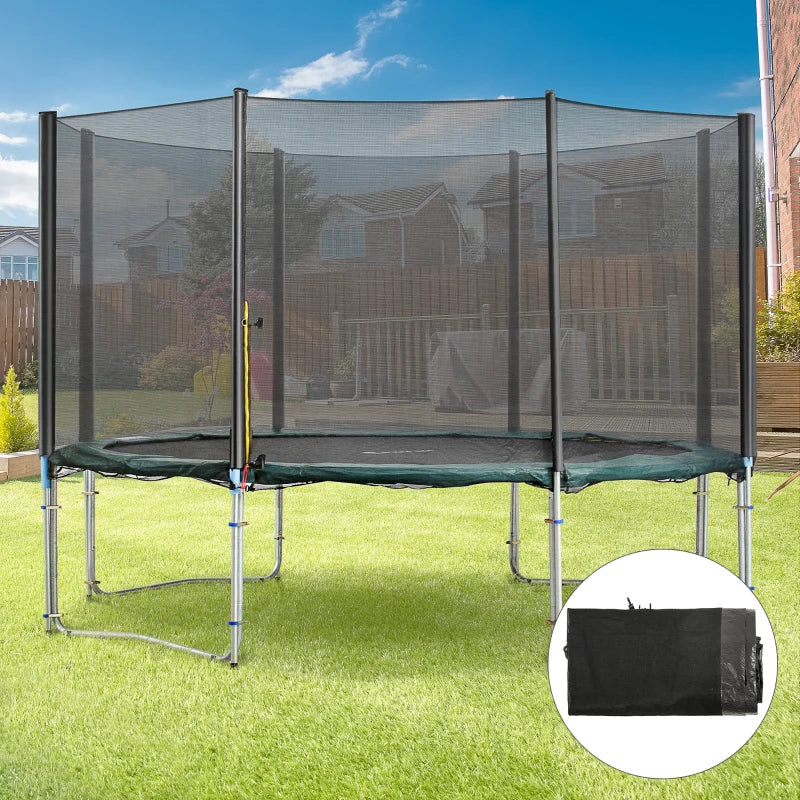 13ft Trampoline Safety Net Replacement - Black, Dual-Zip Enclosure Spare for 8-Pole Trampoline
