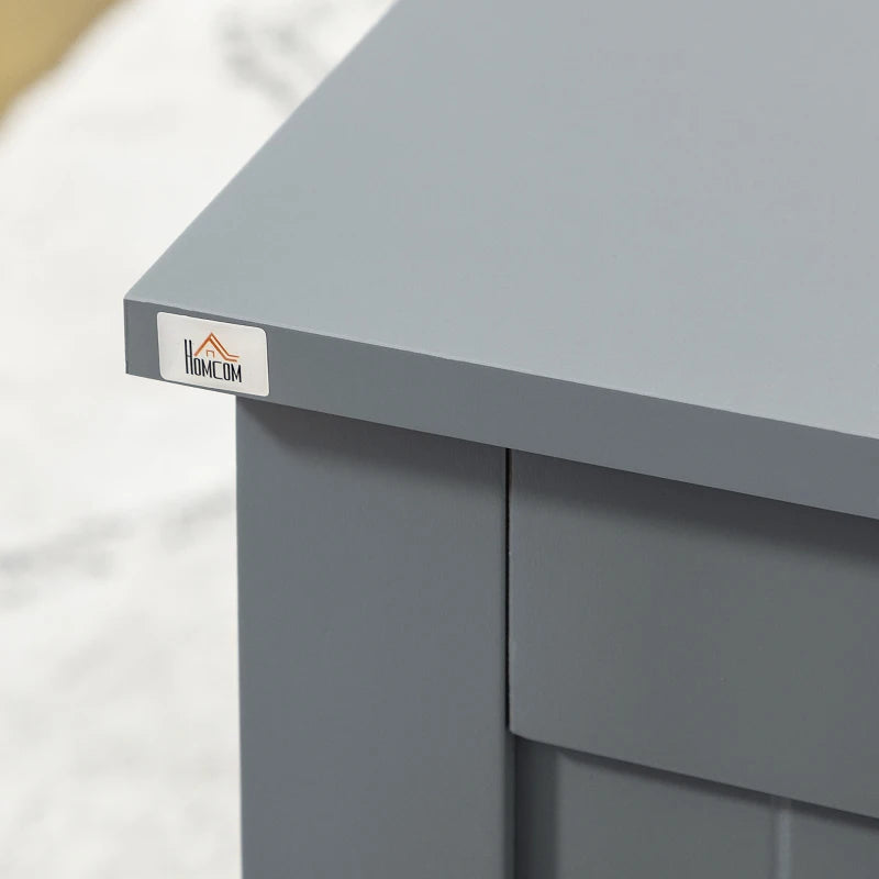 Grey Toy Chest Storage Box with Lid & Safety Hinges