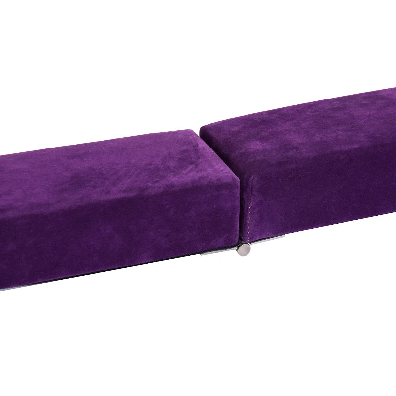 Purple Suede Upholstered Wooden Folding Balance Beam