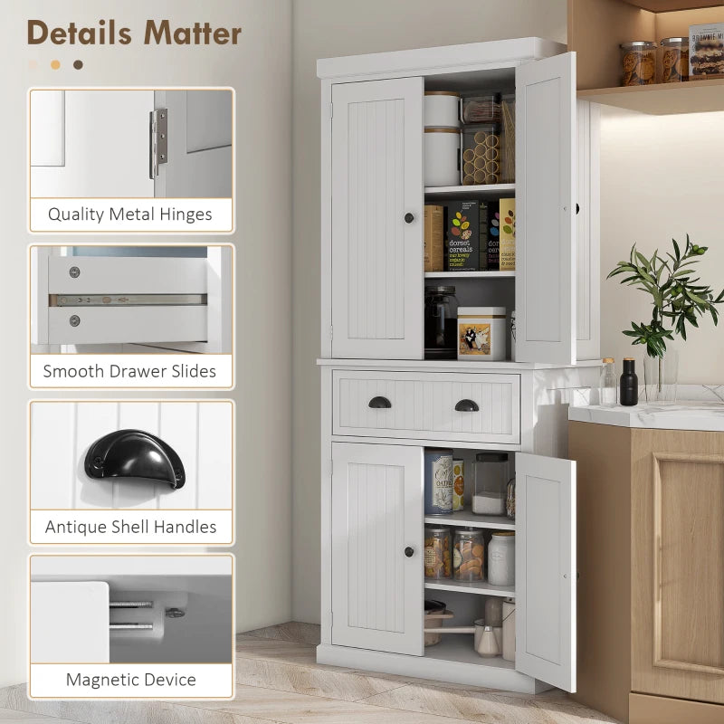 White Freestanding Kitchen Storage Cabinet