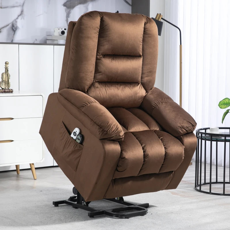 Brown Leathaire Massage Armchair with Heat and Reclining Back